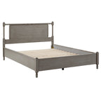 Demetria Antique Finish Beaded Wood Platform Bed by iNSPIRE Q Classic