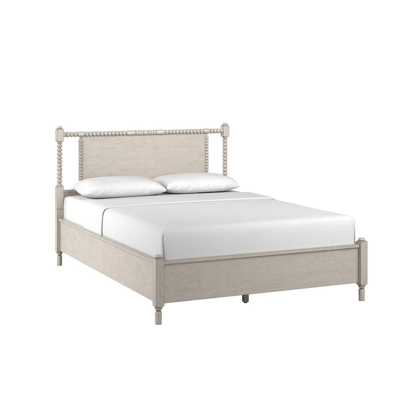 Demetria Antique Finish Beaded Wood Platform Bed by iNSPIRE Q Classic