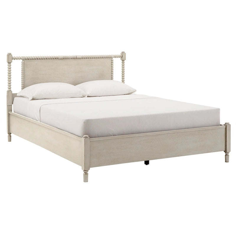 Demetria Antique Finish Beaded Wood Platform Bed by iNSPIRE Q Classic