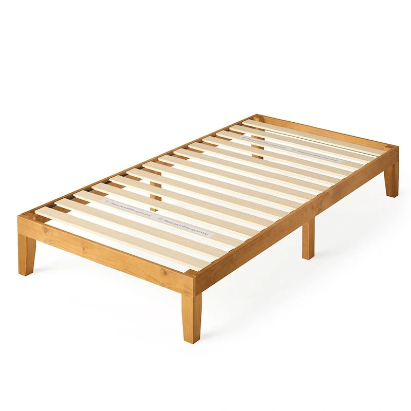Priage by ZINUS Alexia Rustic Pine Wood Minimalist Rustic Platform Bed
