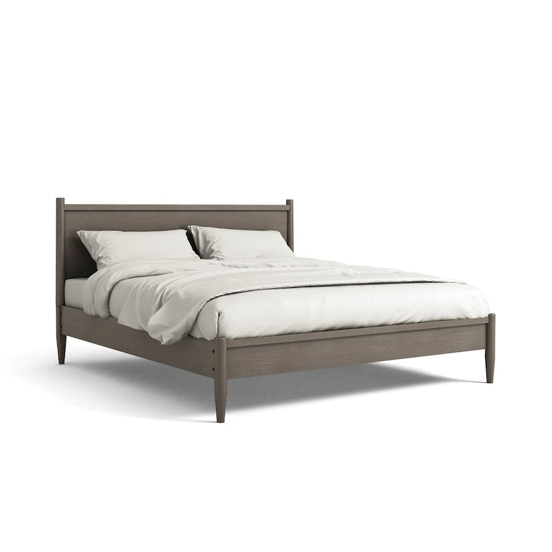 Queen-size Mid-century Modern Wood Paneled Platform Bed