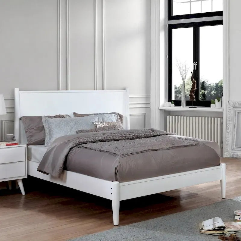 Queen-size Mid-century Modern Wood Paneled Platform Bed