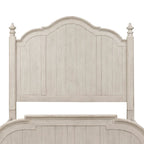 Farmhouse Reimagined Antique White with Chestnut Queen Poster Bed