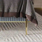 CraftPorch Corduroy Luxurious Gold PU Strip Wingback Velvet Upholstered Bed