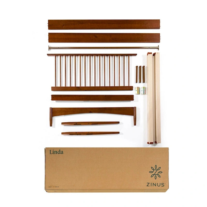 Priage by ZINUS Mid Century Wood Platform Bed Frame