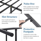 Metal Bed Frame with Headboard and Footboard, No Box Spring Needed