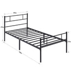 Metal Bed Frame with Headboard and Footboard, No Box Spring Needed