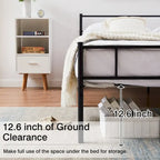 Metal Bed Frame with Headboard and Footboard, No Box Spring Needed