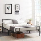 Metal Bed Frame with Headboard and Footboard, No Box Spring Needed