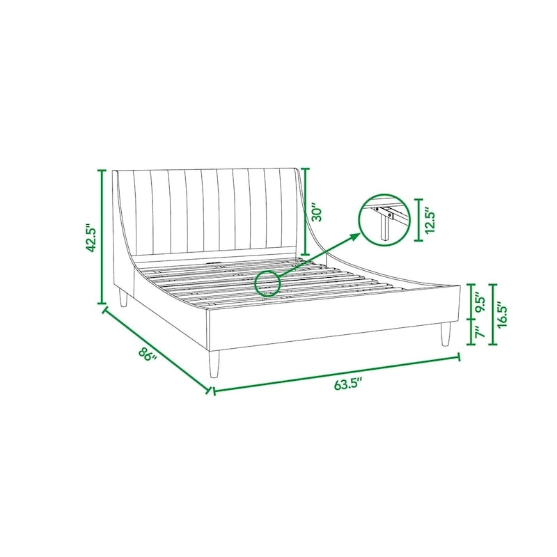 Aspen Vertical Tufted Upholstered Platform Bed
