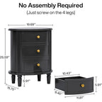 Fully Assembled Nightstand with 3 Drawers