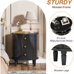 Fully Assembled Nightstand with 3 Drawers