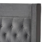 Contemporary Velvet Upholstered Tufted Glam Platform Bed