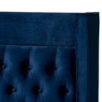 Contemporary Velvet Upholstered Tufted Glam Platform Bed