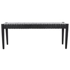 SAFAVIEH Manervia Wood & Leather Bench - 47Wx16Dx18H