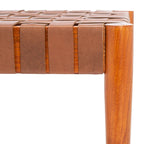SAFAVIEH Manervia Wood & Leather Bench - 47Wx16Dx18H