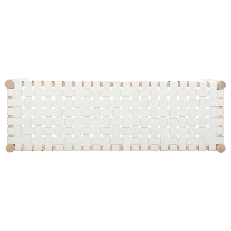 SAFAVIEH Manervia Wood & Leather Bench - 47Wx16Dx18H