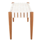 SAFAVIEH Manervia Wood & Leather Bench - 47Wx16Dx18H