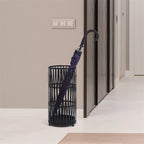 ADECO Stand Gold / Black Round RackMetal Umbrella Cane Walk Stick Drip Tray - 9. 2x9. 2x19