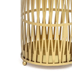 ADECO Stand Gold / Black Round RackMetal Umbrella Cane Walk Stick Drip Tray - 9. 2x9. 2x19