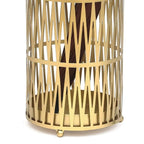 ADECO Stand Gold / Black Round RackMetal Umbrella Cane Walk Stick Drip Tray - 9. 2x9. 2x19