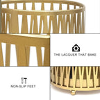 ADECO Stand Gold / Black Round RackMetal Umbrella Cane Walk Stick Drip Tray - 9. 2x9. 2x19