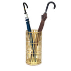 ADECO Stand Gold / Black Round RackMetal Umbrella Cane Walk Stick Drip Tray - 9. 2x9. 2x19