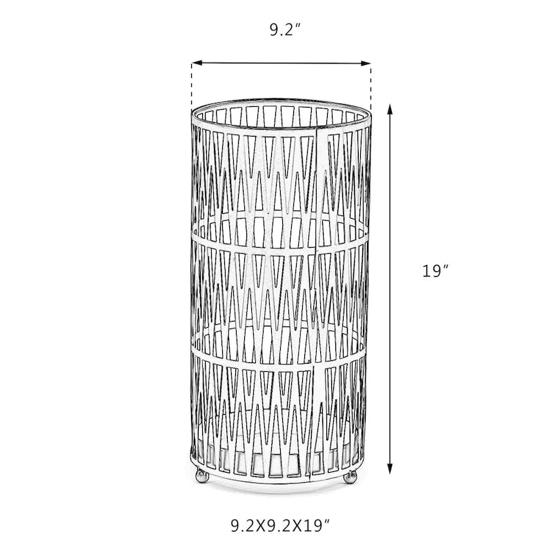 ADECO Stand Gold / Black Round RackMetal Umbrella Cane Walk Stick Drip Tray - 9. 2x9. 2x19