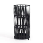 ADECO Stand Gold / Black Round RackMetal Umbrella Cane Walk Stick Drip Tray - 9. 2x9. 2x19