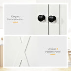 HOMCOM Freestanding Modern Farmhouse 4 Door Kitchen Pantry Cabinet, Storage Cabinet Organizer with 6-Tiers