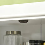 HOMCOM Freestanding Modern Farmhouse 4 Door Kitchen Pantry Cabinet, Storage Cabinet Organizer with 6-Tiers