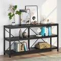 3 Tiers Console Table TV Stand with Storage Shelves,Sofa Table