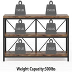 3 Tiers Console Table TV Stand with Storage Shelves,Sofa Table