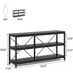 3 Tiers Console Table TV Stand with Storage Shelves,Sofa Table