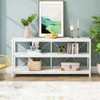 3 Tiers Console Table TV Stand with Storage Shelves,Sofa Table