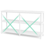 3 Tiers Console Table TV Stand with Storage Shelves,Sofa Table