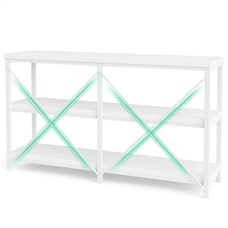 3 Tiers Console Table TV Stand with Storage Shelves,Sofa Table