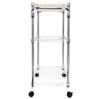 3-Tier Rolling Kitchen Trolley Cart Steel Island Storage Utility Service Dining