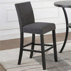 Roundhill Furniture Biony 3-Piece 36 Round Espresso Bar Table with 2 Nail Head Barstools