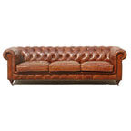 Pasargad Home Paris Club Genuine Leather Chester Bay Tufted Sofa/Chair