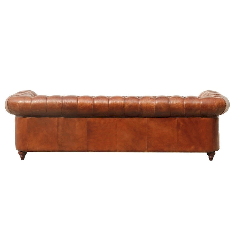 Pasargad Home Paris Club Genuine Leather Chester Bay Tufted Sofa/Chair