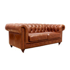 Pasargad Home Paris Club Genuine Leather Chester Bay Tufted Sofa/Chair