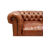 Pasargad Home Paris Club Genuine Leather Chester Bay Tufted Sofa/Chair