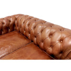 Pasargad Home Paris Club Genuine Leather Chester Bay Tufted Sofa/Chair