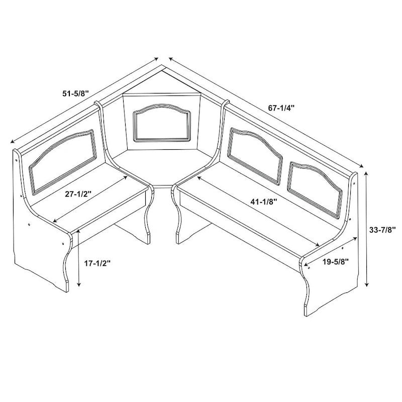 Linon Riki Corner Bench Dark Brown