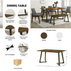 CraftPorch Mid-century Modern 6-piece Dining set