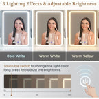 5 Drawers Vanity Desk Touch Screen Mirror Time Display Makeup Vanity