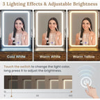 5 Drawers Vanity Desk Touch Screen Mirror Time Display Makeup Vanity