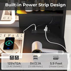 5 Drawers Vanity Desk Touch Screen Mirror Time Display Makeup Vanity