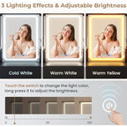 5 Drawers Vanity Desk Touch Screen Mirror Time Display Makeup Vanity